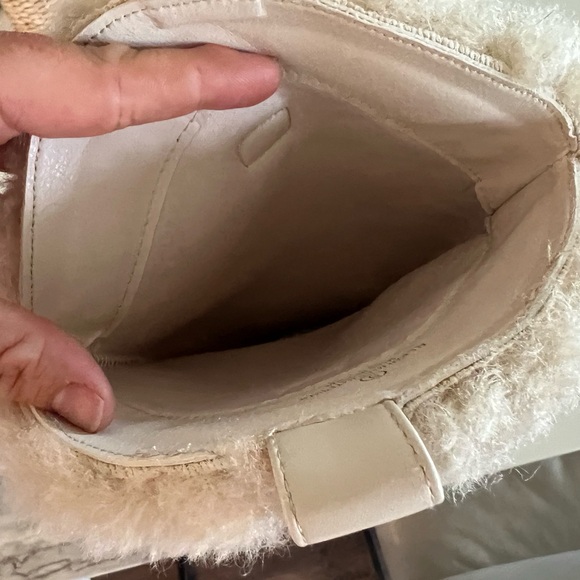 Brand new never worn faux fur foldover boot pointed toe, stacked block heel - Picture 5 of 12